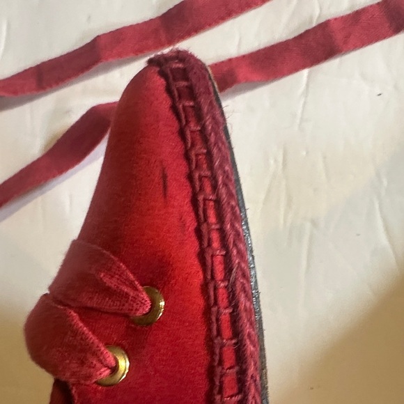 Manolo Blahnik Castaner espadrille high heeled Red burgundy Shoes made in Spain - Picture 15 of 16